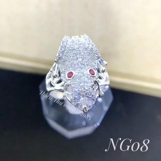 Nhẫn bạc nữ cóc ngậm tiền cao cấp (NG08)