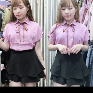 Sơ mi phối nơ siêu xinh