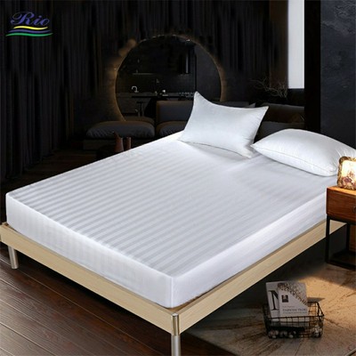 Drap trắng sọc T300 RIOTEX cho gia đình, khách sạn đủ kích thước (không gồm vỏ gối)