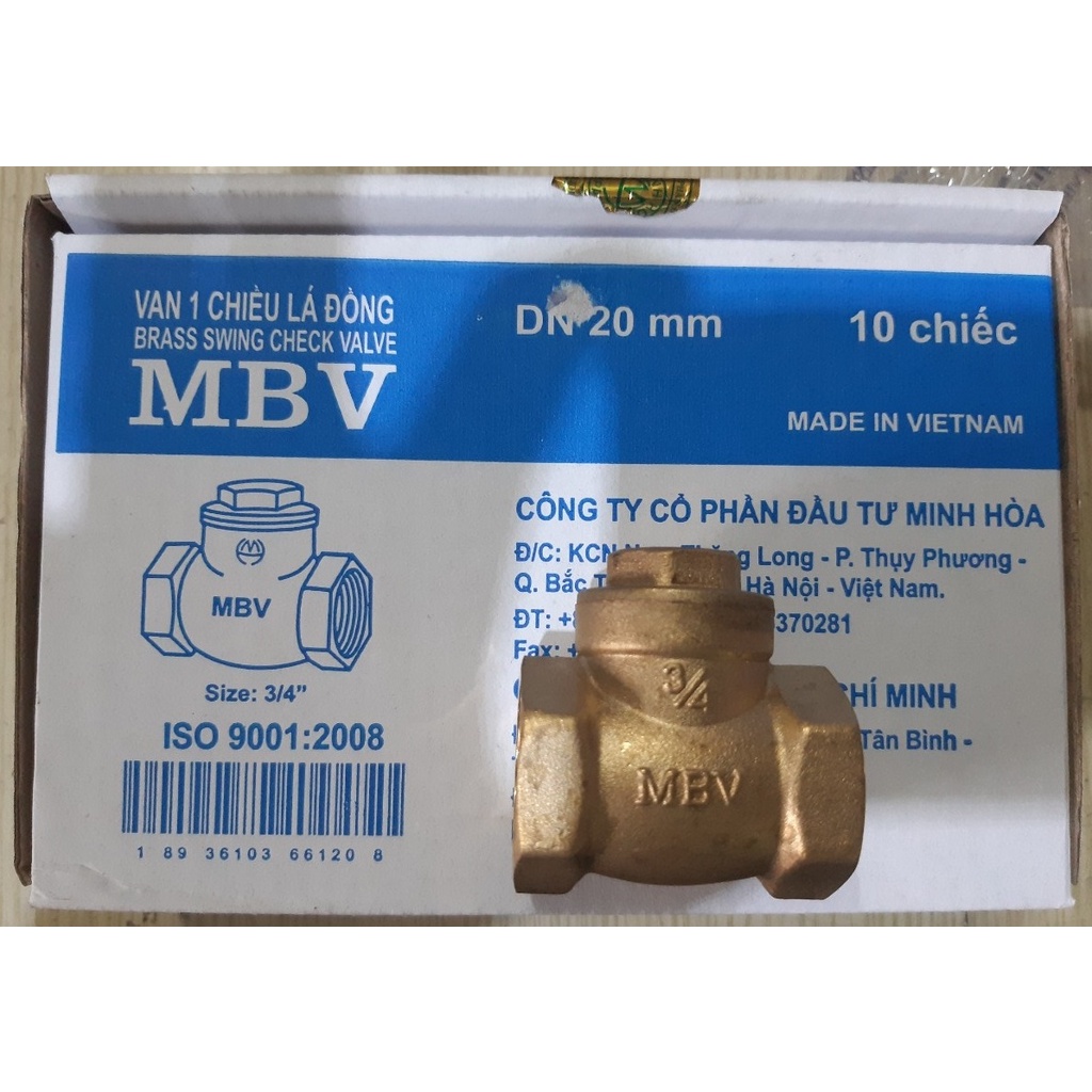 Van nước 1 chiều loại MBV và MI lá đồng phi 27 Minh Hoà (Ren 3/4)