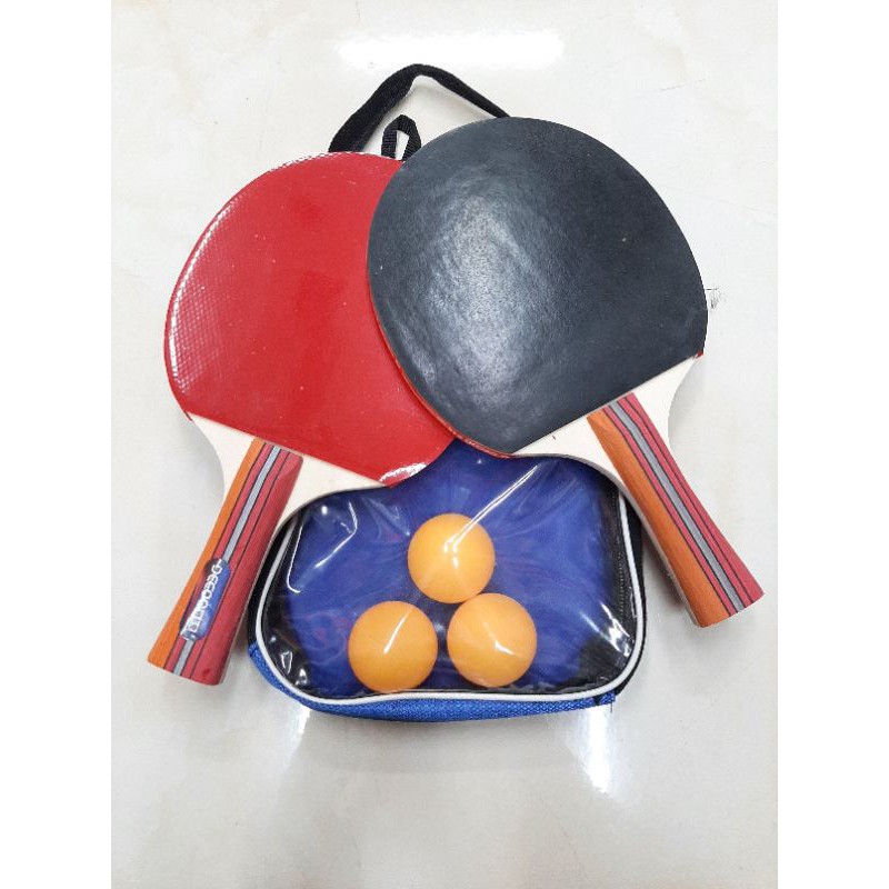 vợt bóng bàn cặp dành cho người mới tập chơi (kèm túi và 3 quả bóng)