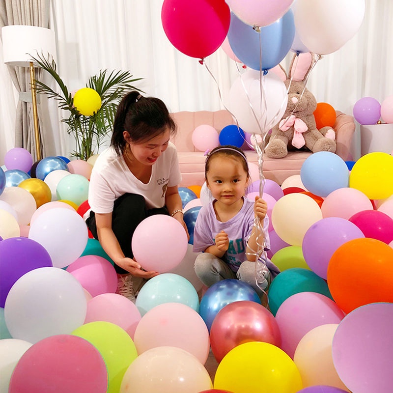 Set 100 Bong Bóng 10 inch Màu Sắc Macaron Trang Trí Tiệc Cưới/Sinh Nhật Trẻ Em