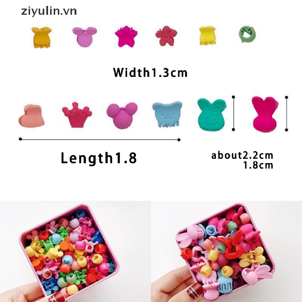 Set 50 Kẹp Tóc Càng Cua Đính Hoa / Thỏ Mini Dễ Thương Cho Bé Gái Vn