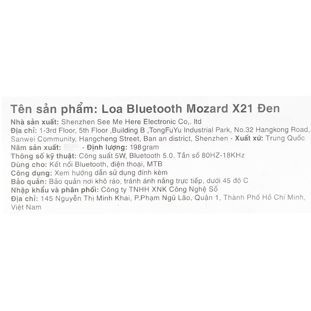 [Mã ELHACE giảm 4% đơn 300K] Loa Bluetooth Mozard X21 5W chống nước IPX6 - Chính hãng BH 12 tháng