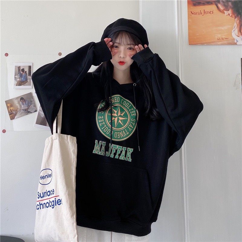 Áo Hoodie Nam Nữ Unisex Dài Tay, Áo có mũ Nỉ Bông Cổ Tròn Form Rộng 40kg-70kg Thời Trang Thu Đông Nhiều Màu - SuzaHouse