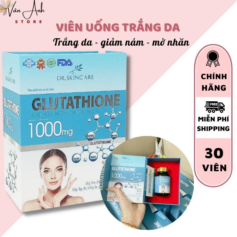 Viên uống trắng da Glutathione 1000mg, viên uống glutathione mịn da tự tin tỏa sáng - Hộp 30 Viên