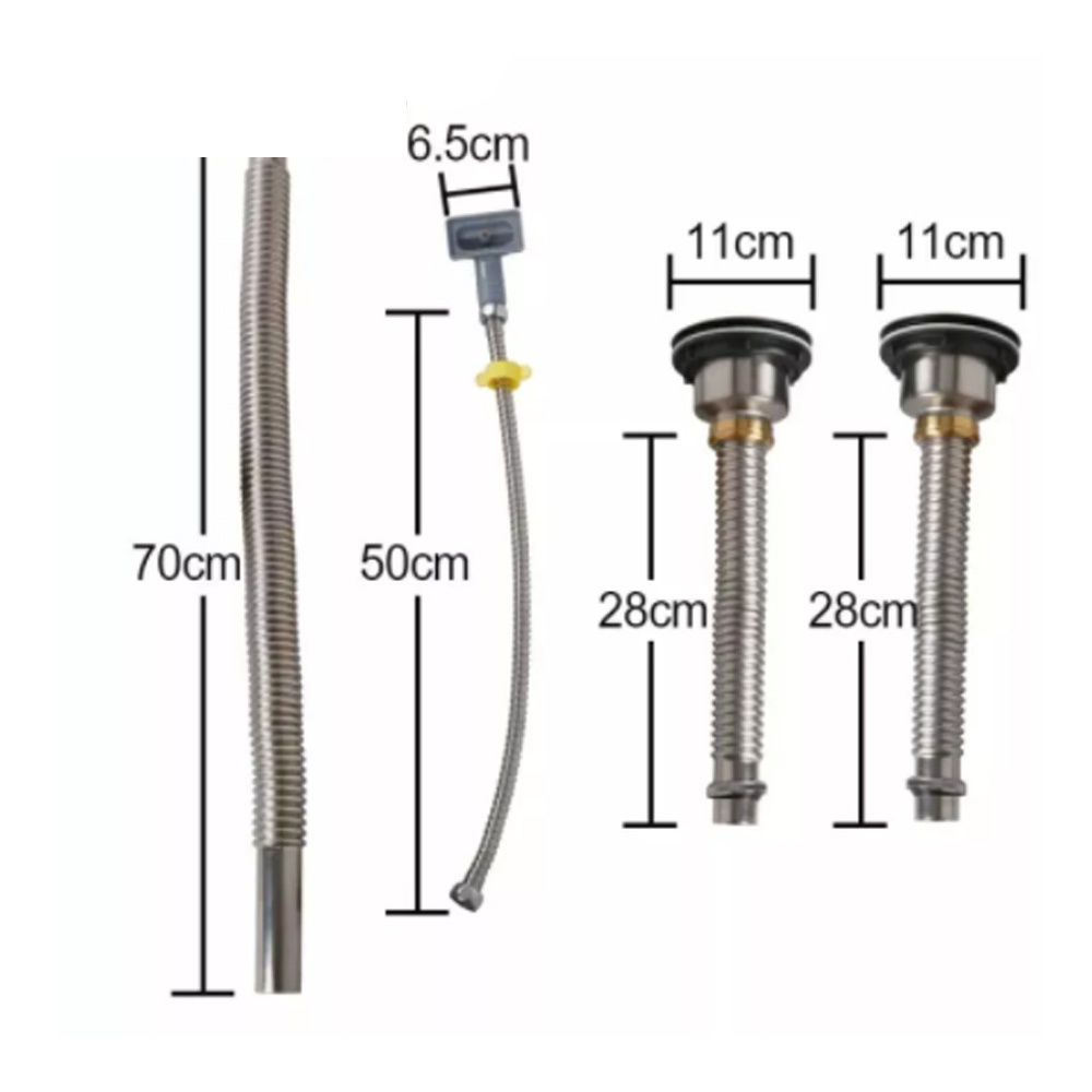 Ống Xả Đôi Bằng Thép Không Gỉ Cho Bồn Rửa