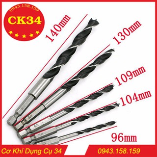Bộ 5 mũi khoan có đầu định tâm chuôi lục giác