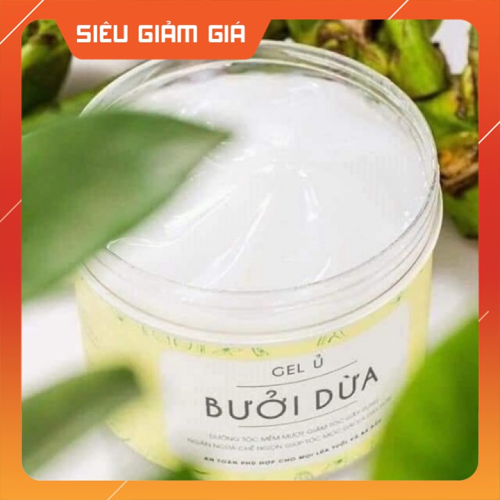 Gel Ủ Tóc Bưởi Dừa 500ml, Mềm Mượt, Ngăn Dụng Và Kích Mọc Tóc [CHÍNH - HÃNG]