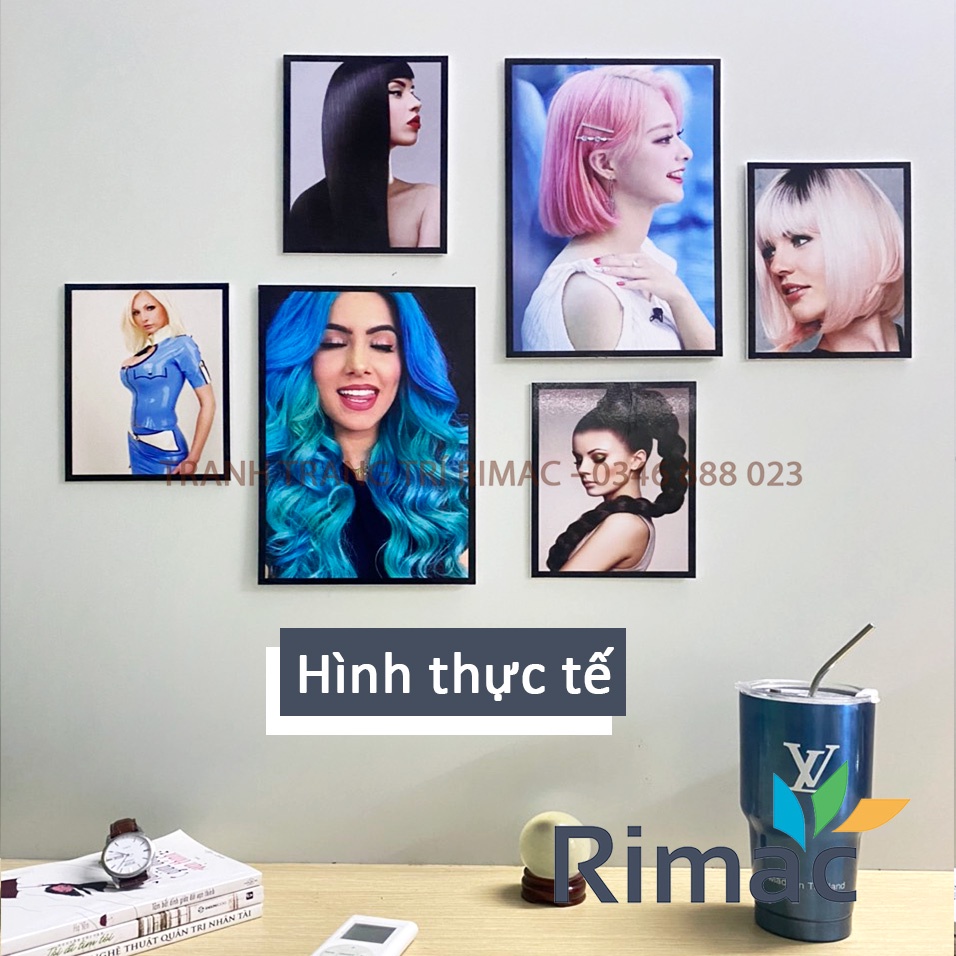 Bộ 6 Tranh Fomex- Tranh SALON TÓC NỮ Dán Tường