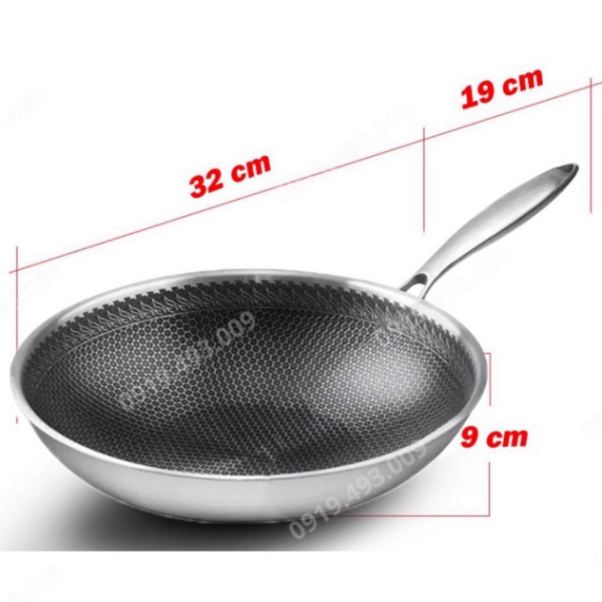 Chảo Chống Dính Vân Tổ Ong Cao Cấp - Lòng Sâu - Dùng được cho tất cả mọi loại bếp -