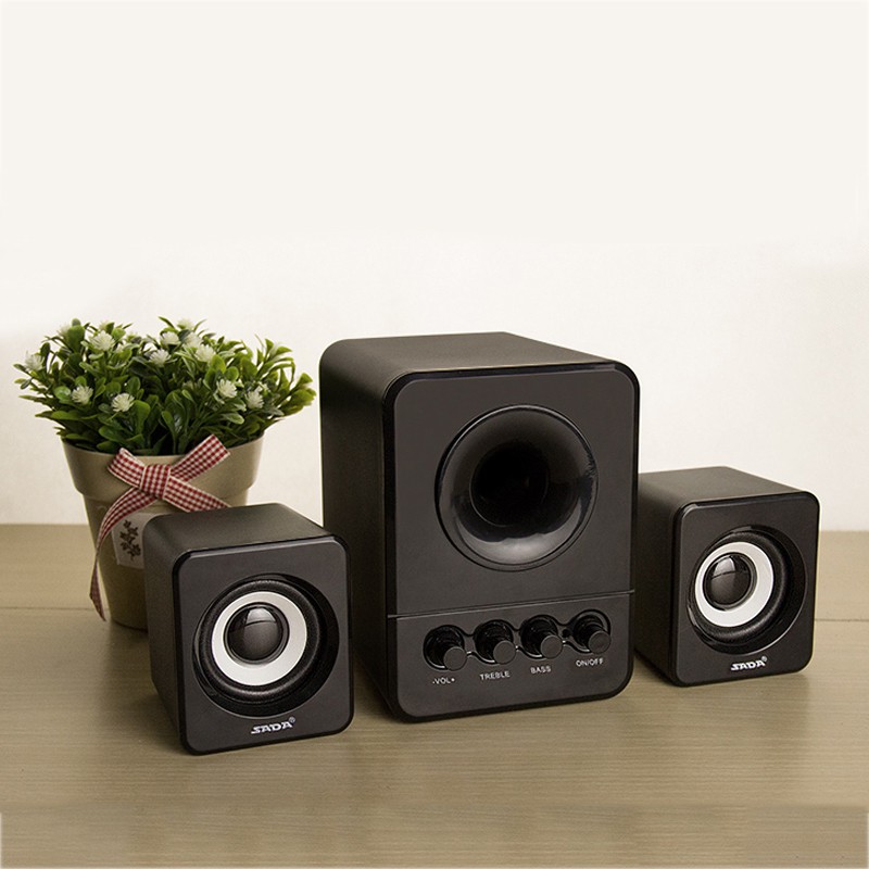 Bộ 3 Loa Nghe Nhạc Máy Vi Tính 2.1 SADA D-203 Âm Thanh Super Bass Dùng Cho Cả PC, Laptop Nghe Nhạc Siêu Hay