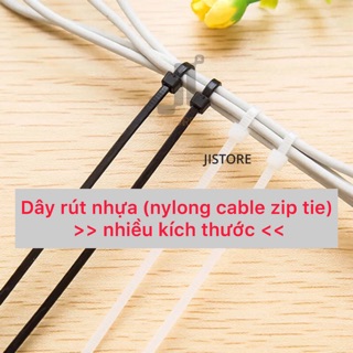 Dây rút nhựa (nylon cable zip tie) W3xL100/150mm W4xL150/200/300mm W5xL250/300mm W8xL400mm W10xL500mm