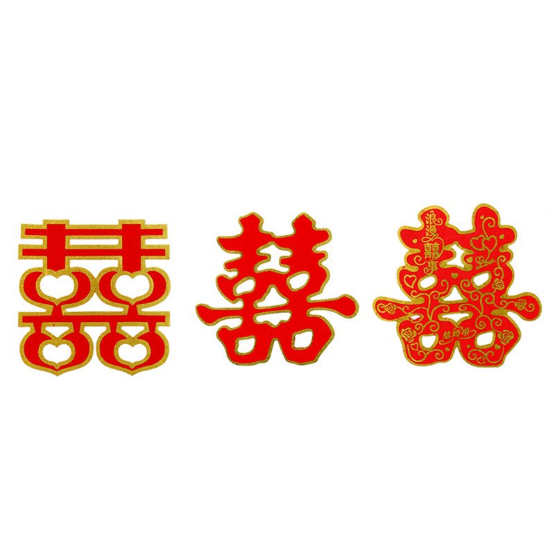 Sticker / Decal Song Hỷ Ánh Kim Trang Trí ưới