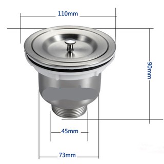Bộ xả bồn rửa chén đường kính 110mm