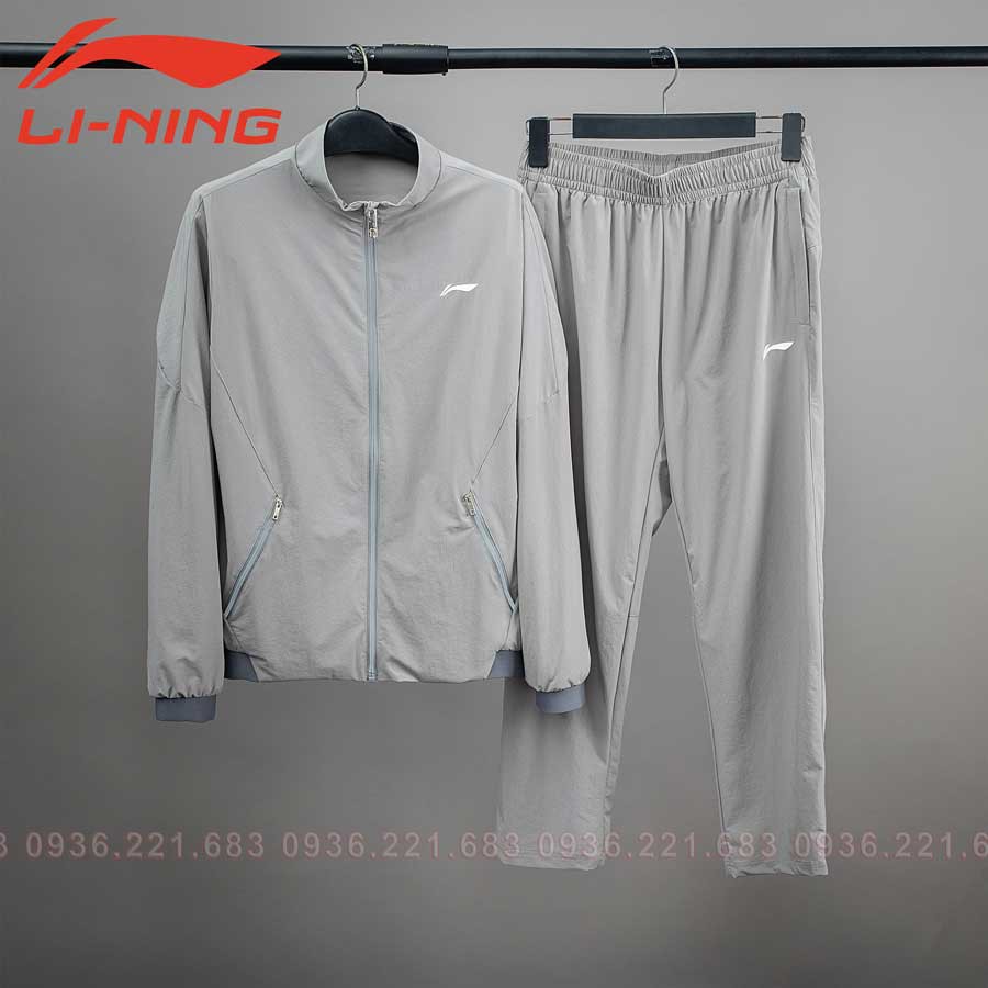 Bộ Quần Áo Gió Màu Ghi Sáng Li-Ning Store