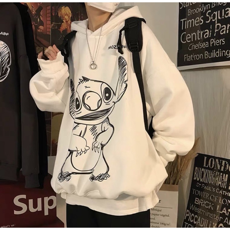 Áo hoodie nỉ bông hình đáng yêu freesize unisex