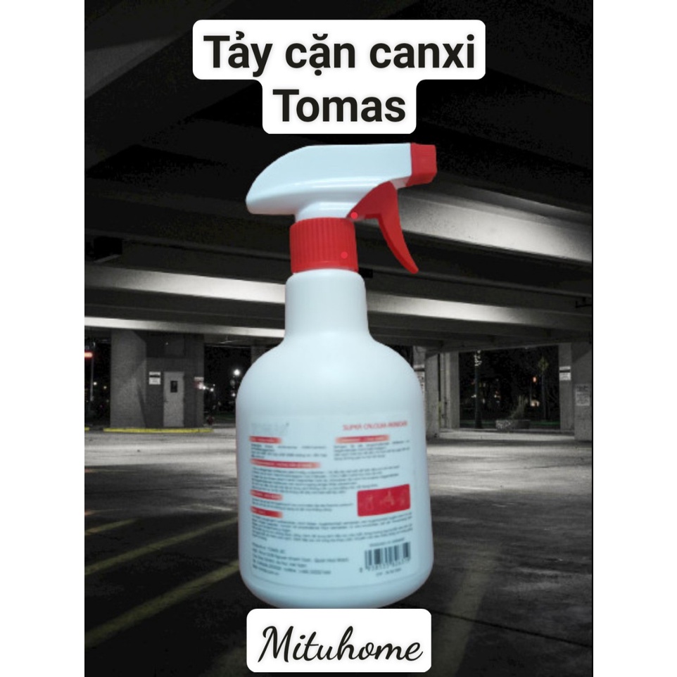 Siêu tẩy cặn canxi Tomas X4 trên vách kính nhà vệ sinh - Mituhome - Hàng Công ty chính hãng