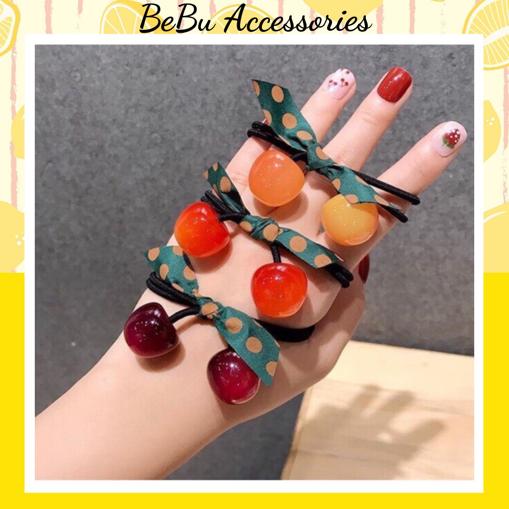 Dây buộc tóc, chun cột tóc quả Cherry xinh xắn