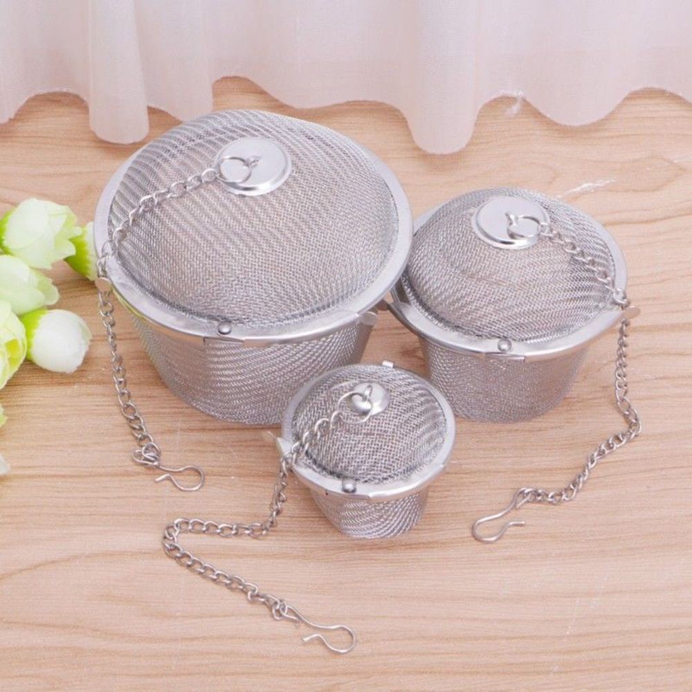 Dụng cụ lọc trà dạng quả bóng thép không gỉ tái sử dụng được tiện lợi
