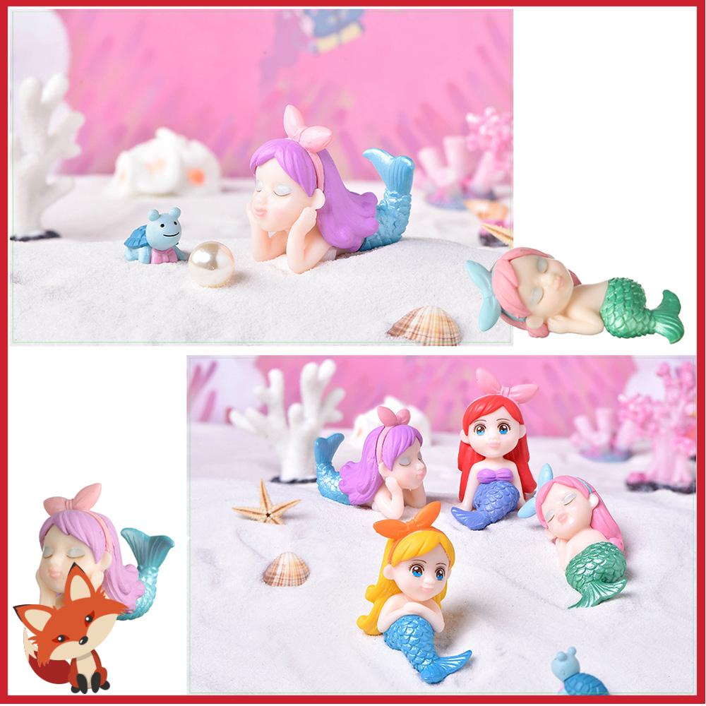 Đồ trang trí Nàng Tiên Cá Thu Nhỏ Nhiều Màu Sắc Dùng Trang Trí Tiểu Cảnh Sân Vườn DIY