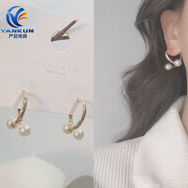 Bông tai ngọc trai đơn giản phong cách Hàn Quốc