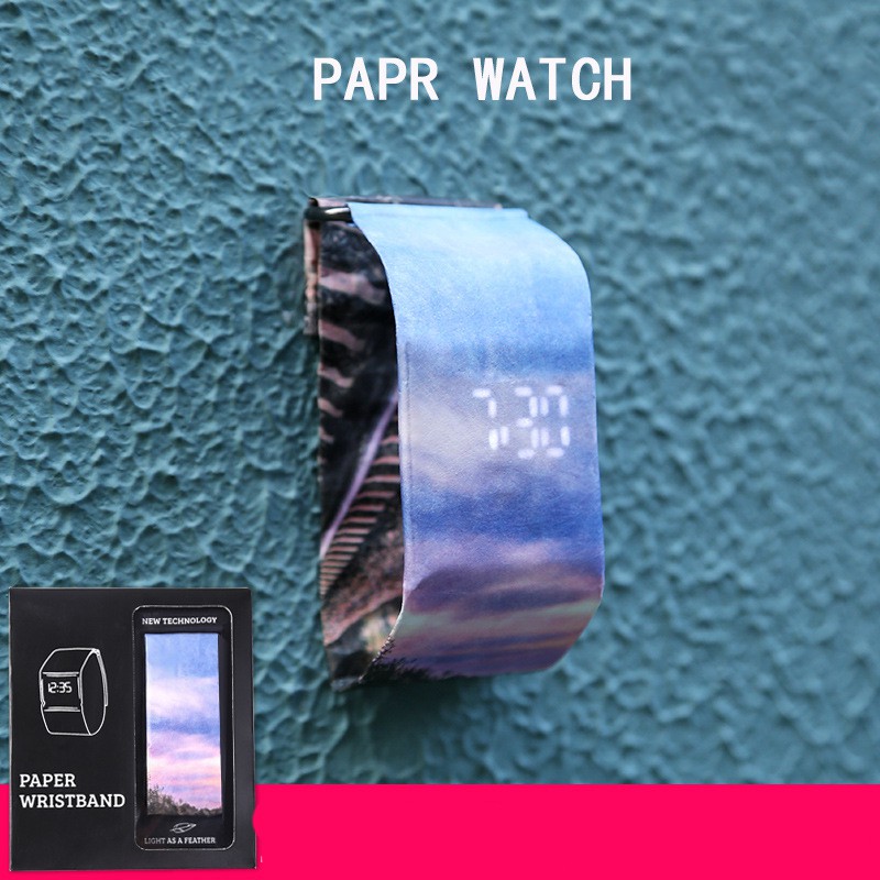 Đồng hồ giấy có mặt Led chống nước thông minh thời trang vòng tay xinh xắn công nghệ cao Phặn Phặn