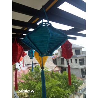 Đèn lồng Hội An [ đèn đan chỉ màu 15cm]