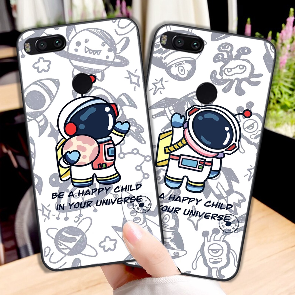 Ốp lưng Xiaomi Mi A1 - Mi 5x mẫu  vũ trụ cute đáng yêu, ốp phi hành gia