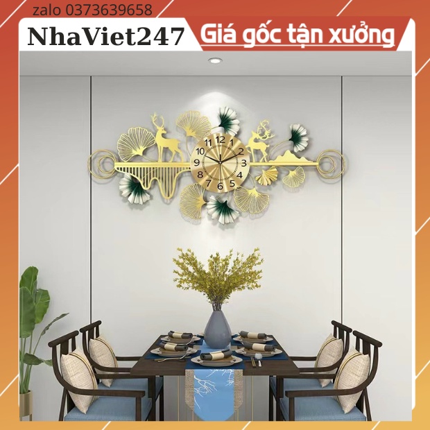 Đồng Hồ Treo Tường trang trí cao cấp-Mã 2996-Kt=100x55cm-Tranh decor kim loại hiện đại đẹp,rẻ-quà tặng ý ngĩa-bh 5 năm