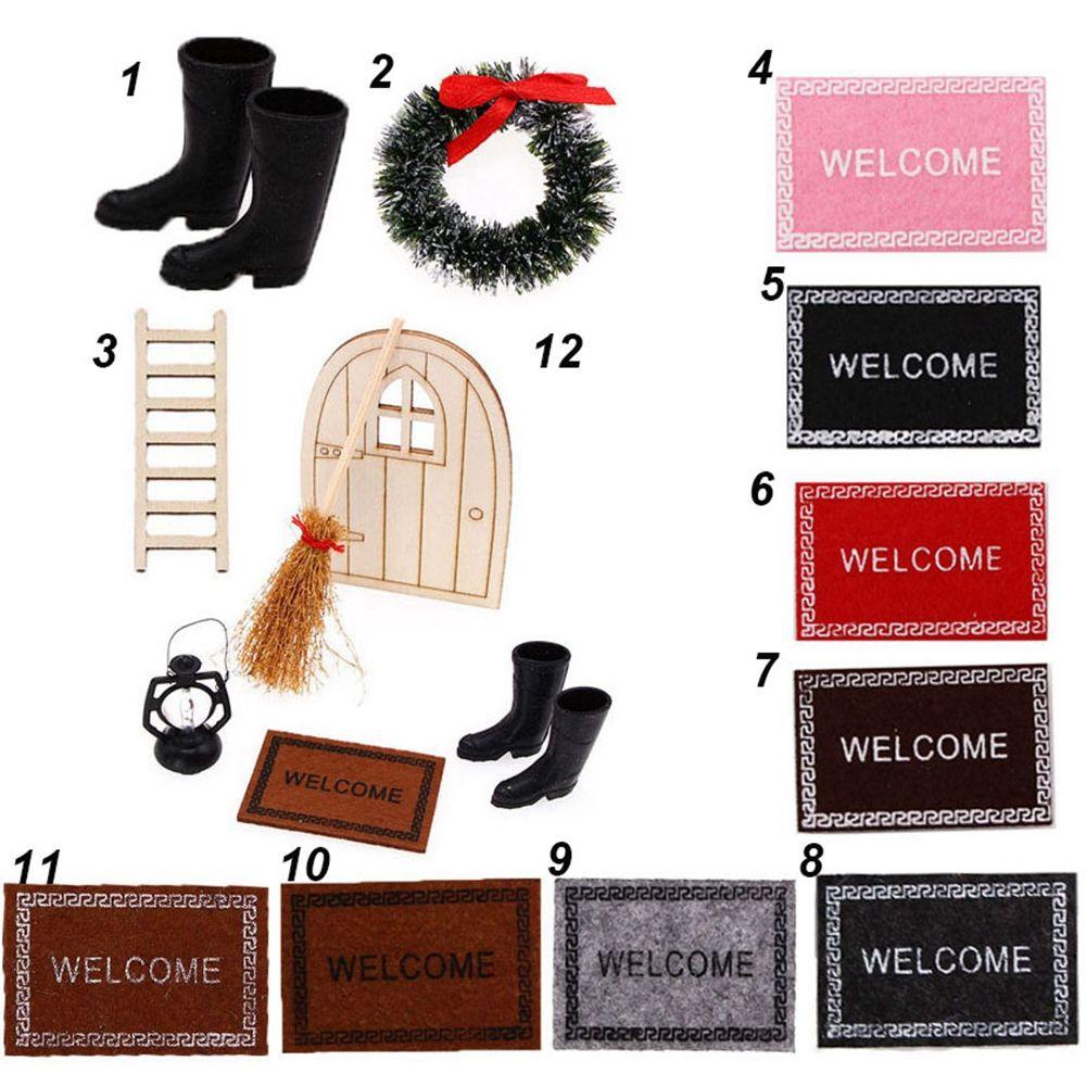 RAINBOW 1 Bộ Thảm Và Cây Chổi Mini Trang Trí Nhà Búp Bê