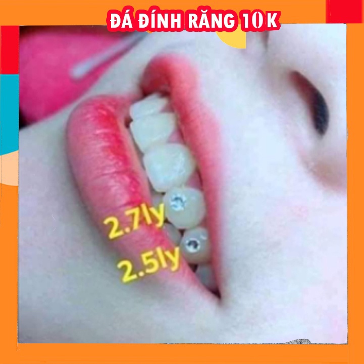 10 viên đá đính răng kèm keo và bút dán sáng đẹp ko cần khoan răng