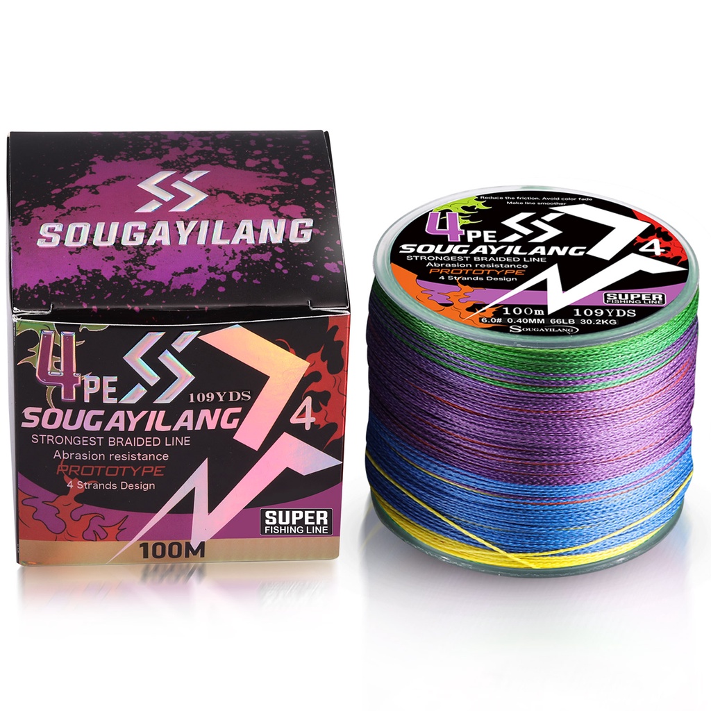 Sougayilang Cuộn Dây Câu Cá Bện 4 Sợi pe 100-300m 18-66lb