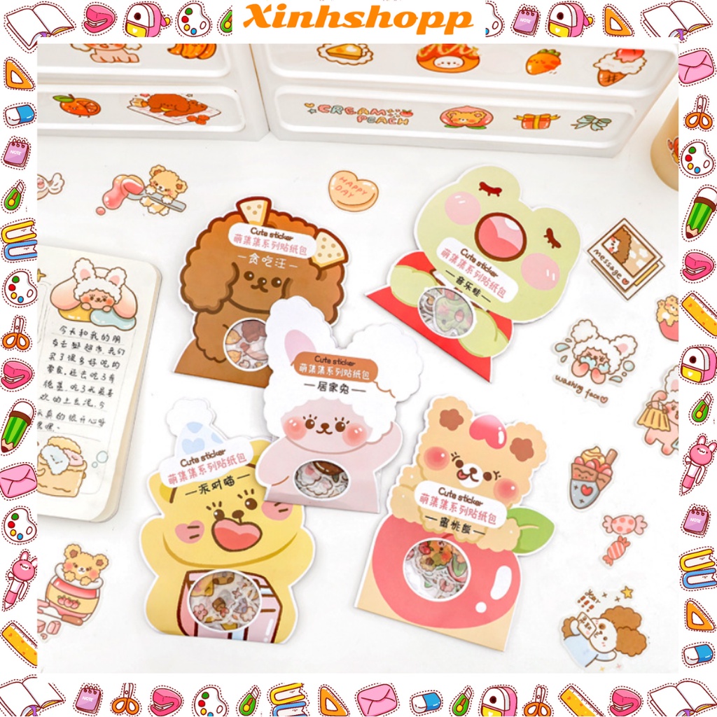 Set 40 Hình Dán Sticker Thú Cưng