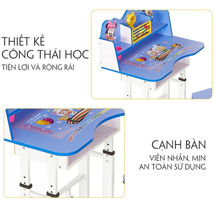 BÀN HỌC THÔNG MINH, BÀN GHẾ HỌC SINH TIỂU HỌC ĐIỀU CHỈNH ĐỘ CAO