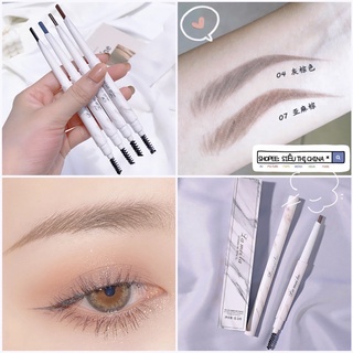 Chì Kẻ Mày 2 Đầu LAMEILA Tự Nhiên Kèm Chổi Tán Mày Bút Kẻ Mày 2 Đầu Trắng Vân Đá