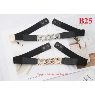 Đai váy da phối xích B25 3cm