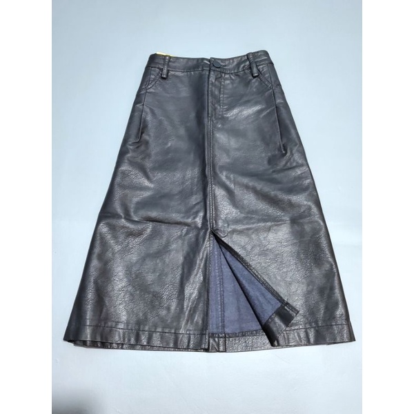 Chân váy da form dài