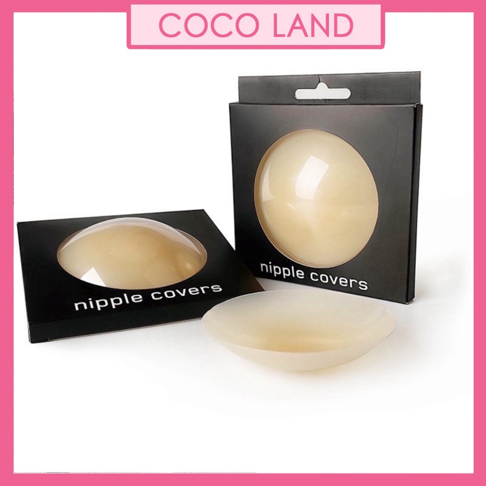 Miếng dán ngực silicon, hộp đen 1 đôi dán silicon nhiệt tự thân, sinh nhiệt không keo siêu dính 380 coco land hàng chuẩn