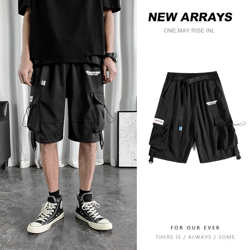 【Plus Size】M-2XL 2020 Summer Fashions Streetwear Men's Multi Pockets Cargo Hip Hop Casual Male Track Pants Joggers Short Fashion Harajuku Pants for Men