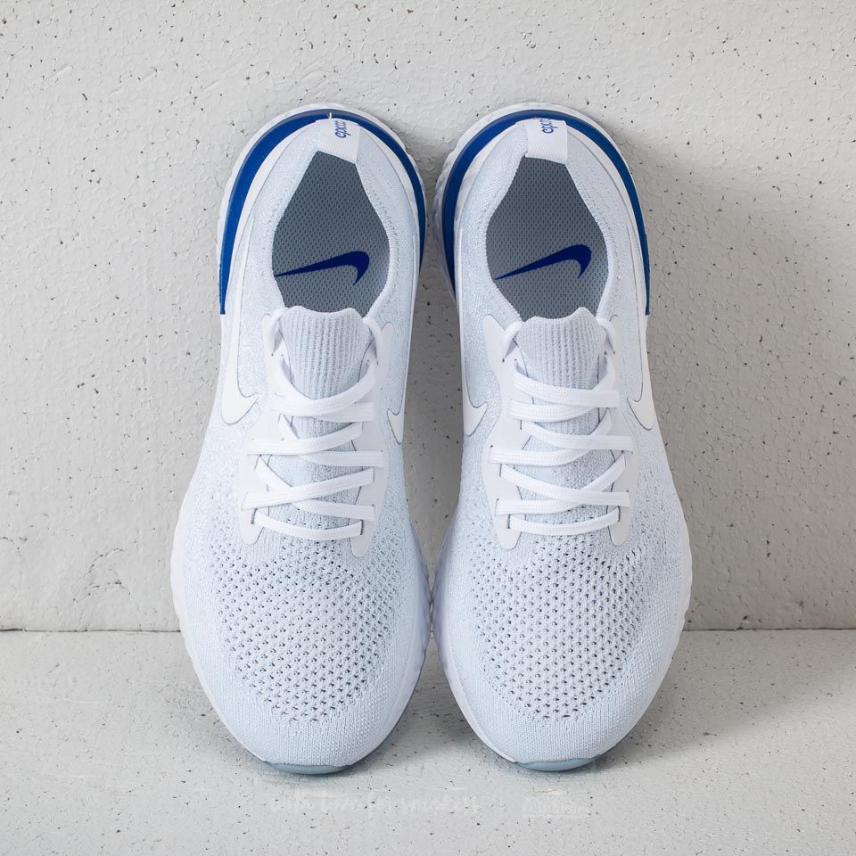 [video+ảnh thực] Giày Sneaker Epic React Flyknit White Blue | BigBuy360 - bigbuy360.vn
