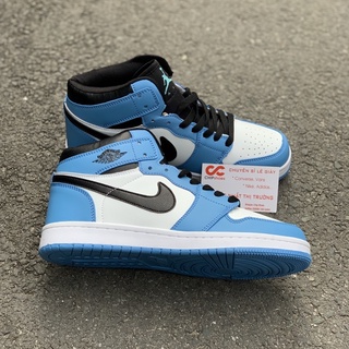 Giày⚡jordan cổ cao⚡️ hyper royal nam nữ, giày sneaker jordan 1 cổ cao xanh dương full bill + box