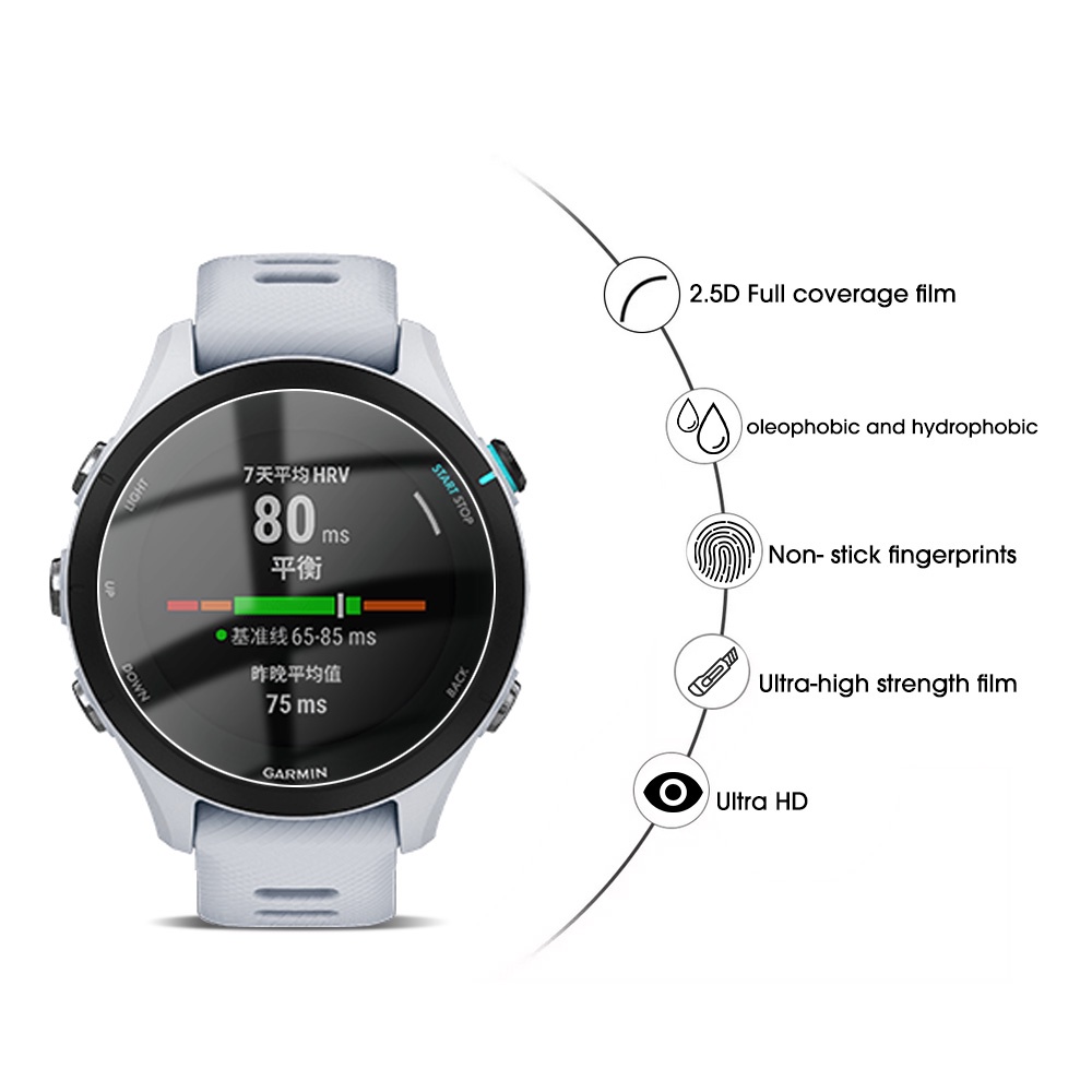 Kính Cường Lực HD Trong Suốt Bảo Vệ Toàn Màn Hình Chống Nứt Cho Garmin Forerunner 255s