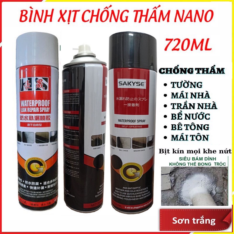 Bình Xịt Chống Thấm Nano Nhật Bản Sakyse 720ml Chống thấm dột đa năng công nghệ mới