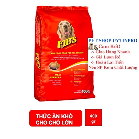 THỨC ĂN CHO CHÓ LỚN Fib's Dạng Hạt Gói 400g - Lida Pet Shop