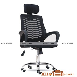 Ghế xoay lưới văn phòng có tựa đầu, ngã lưng LẮP SẴN (hoả tốc) - HÀNG LOẠI 1 GVP-07
