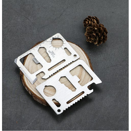 Miếng Thép EDC Đa Năng 11 Công Dụng Thẻ Phượt Đa Năng Survival Tool Chammart