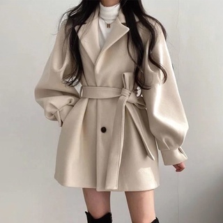 ÁO KHOÁC DẠ TAY BỒNG BO ỐNG THĂTS ĐAI EO SIÊU XINH L1