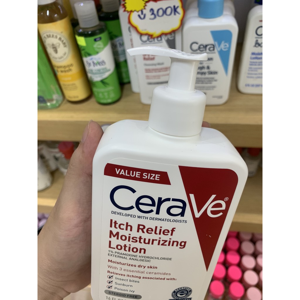 Kem dưỡng giảm ngứa CeraVe Itch Relief Moisturizing Lotion Value Size (473mL)  | Shopee Việt Nam