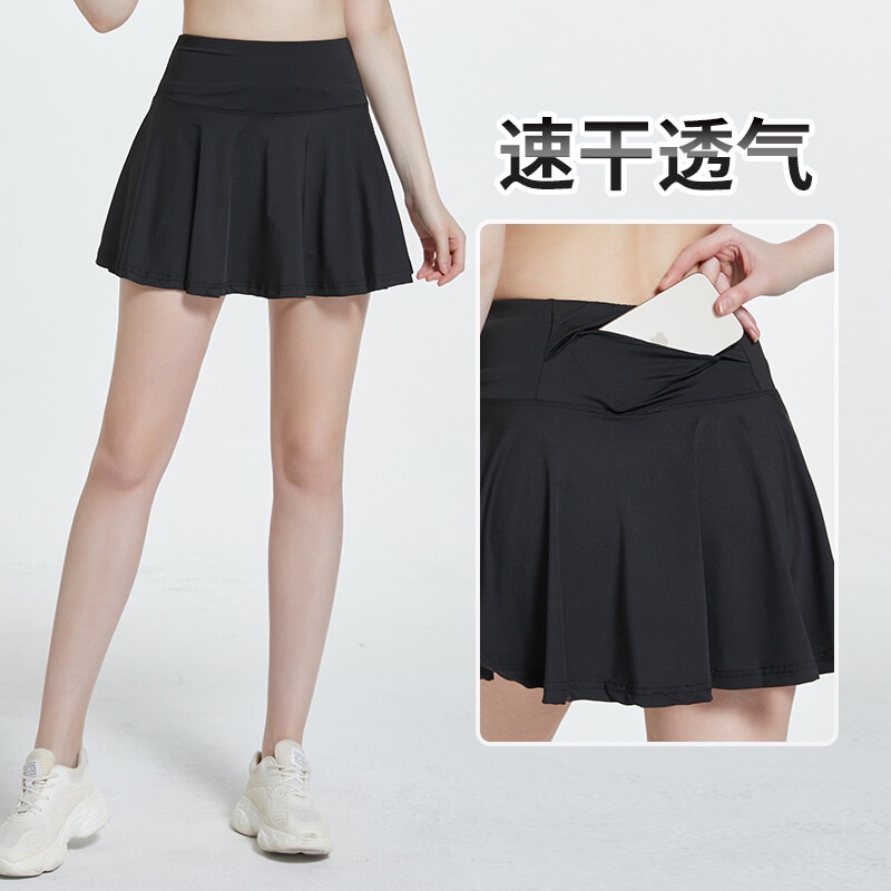 Chân Váy Xếp Li Lưng Cao Có Túi Dành Cho Nữ Tập Luyện Thể Thao Tennis